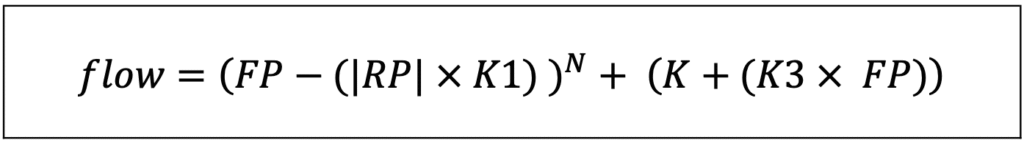 Flow equation door fan test