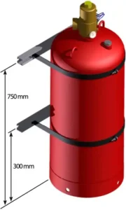 pemasangan cylinder strap komponen hygood fm200 fire suppression systems