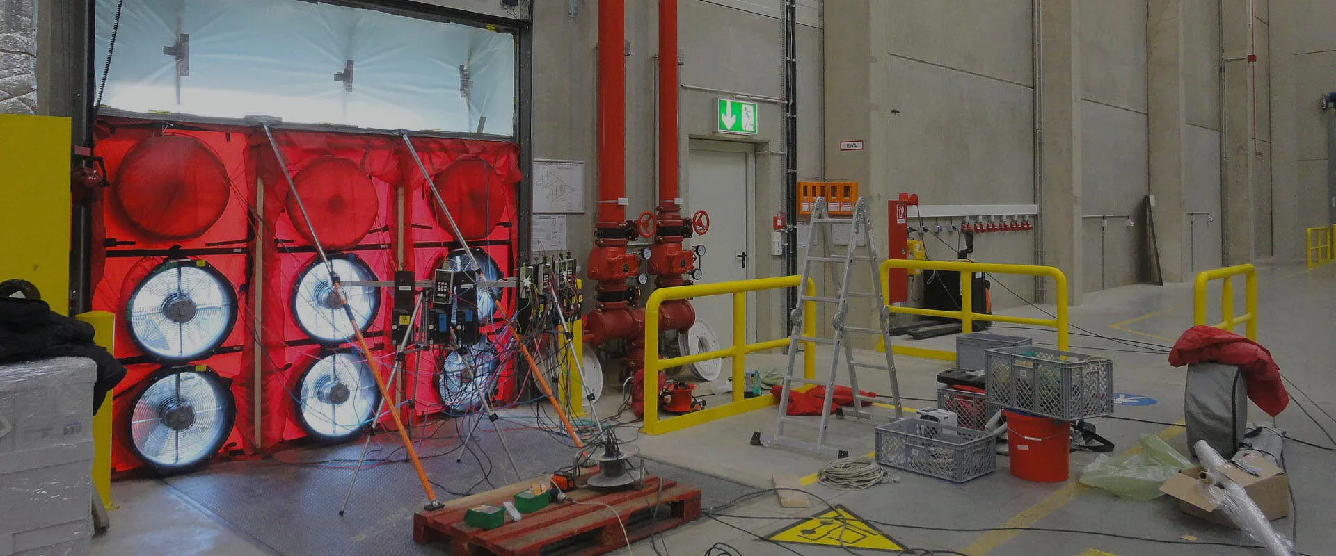 triple door fan test room integrity testing blower