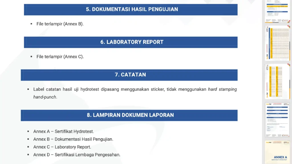 laporan lengkap comprehensif testing report hydrotest apar