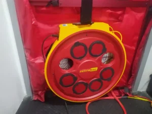 Pengujian Door Fan Test (Room Integrity Testing / Blower Door) di ruang Server PT Softex Indonesia yang berlokasi di Sidoarjo, Jawa Timur.
