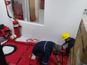 Pengujian Door Fan Test (Room Integrity Testing / Blower Door) di ruang Server PT Softex Indonesia yang berlokasi di Sidoarjo, Jawa Timur.
