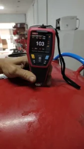 Proses hydrotest tabung FM200 milik Holcim