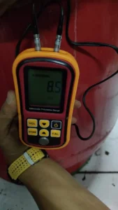 Proses hydrotest tabung FM200 milik Holcim