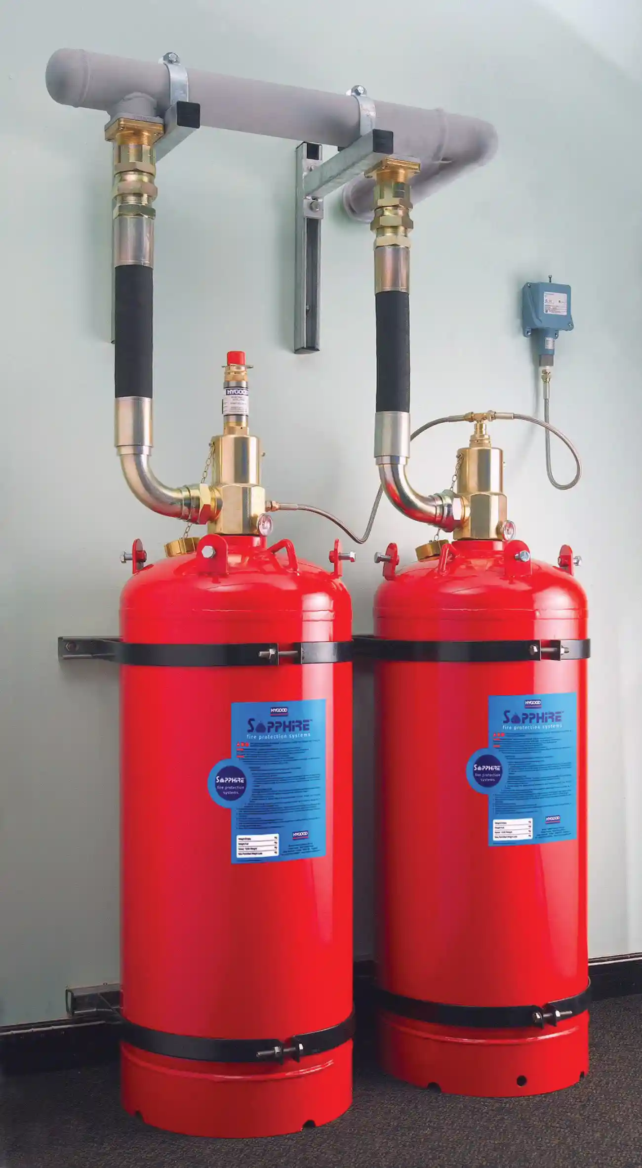 pasang pemasangan hygood sapphire FK5112 clean agent gas fire suppression systems